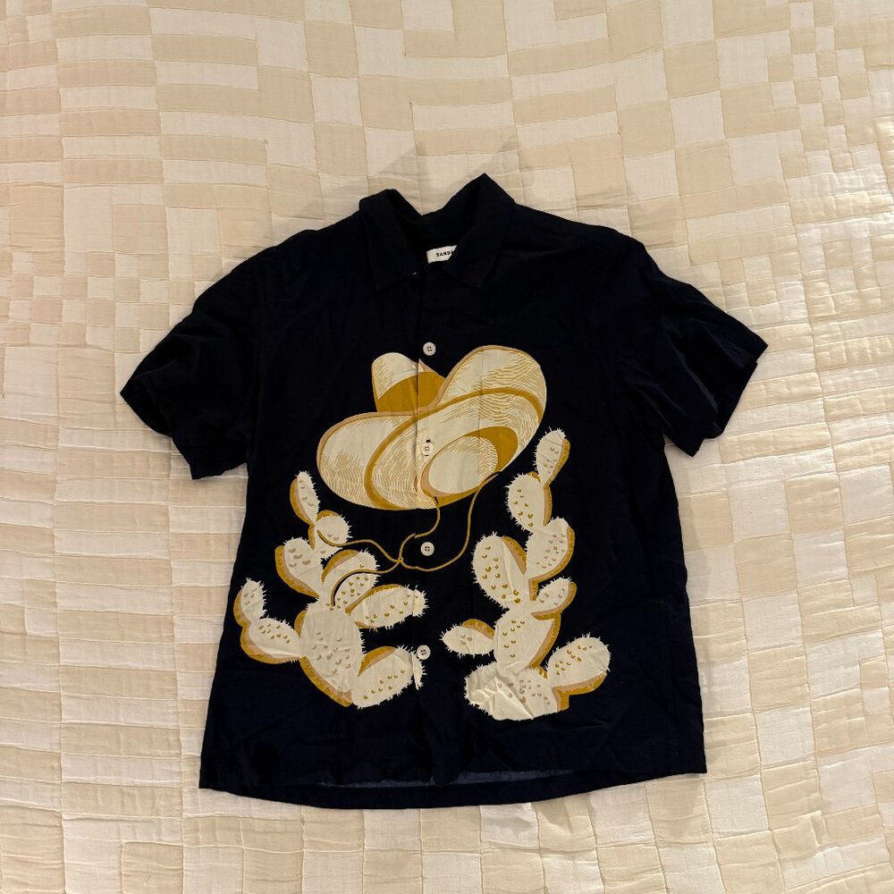 Sandro Cactus Graphic-Print Woven Shirt